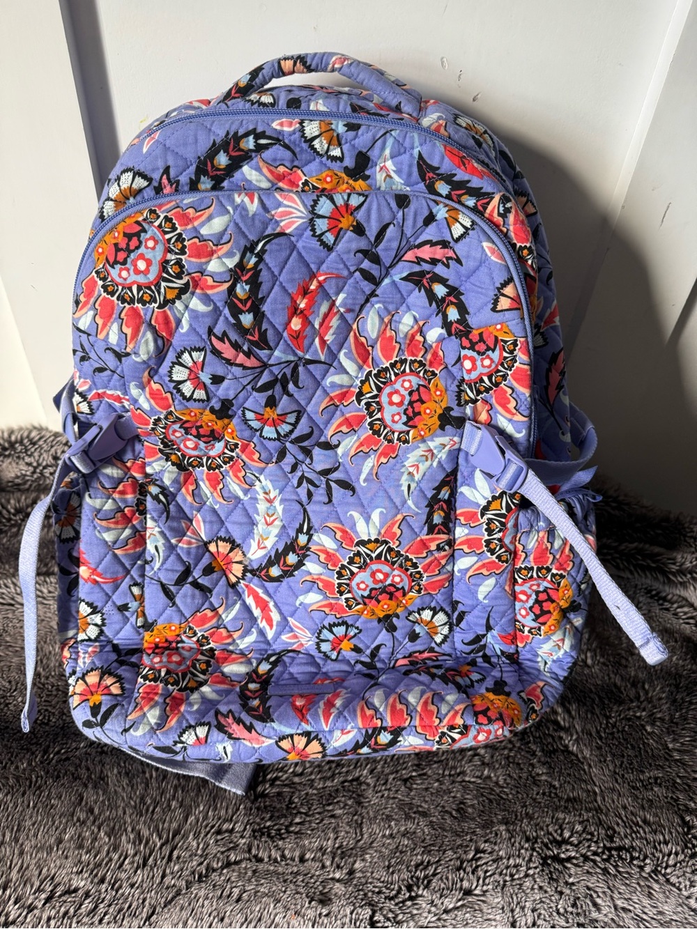 Vera Bradley Lavender Quilted Floral Backpack